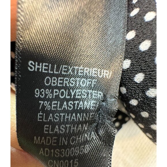 Adrianna Papell Womens Polka Dot Short Sleeve Blouse S Black & White Ruffle Shou - Picture 4 of 9